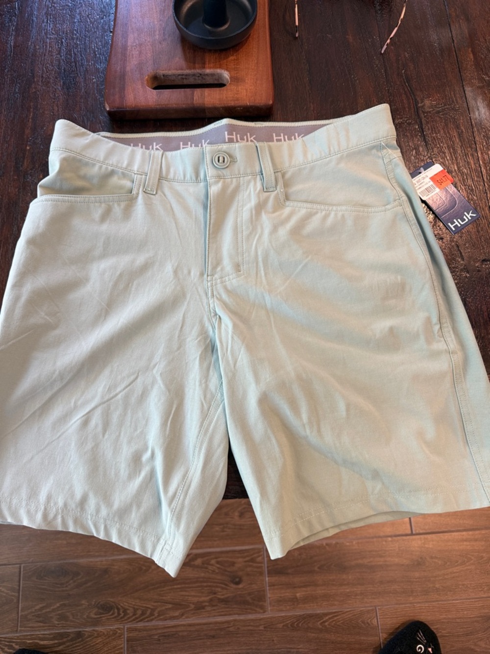 Huk Men's Mint Green Flat Front Performance Shorts